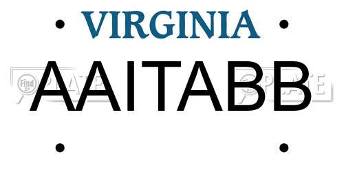AAITABB Virginia License Plate