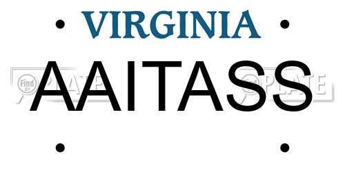 AAITASS Virginia License Plate
