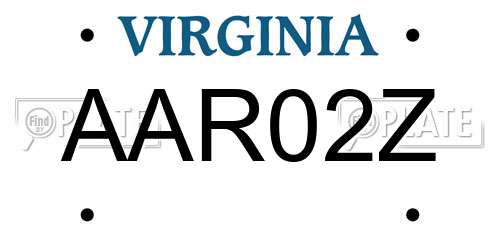 AAR02Z Virginia License Plate