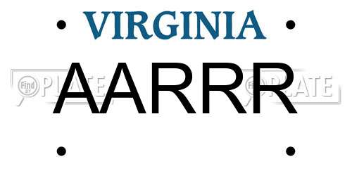 AARRR Virginia License Plate