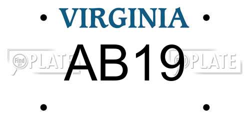 AB19 Virginia License Plate