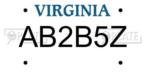 AB2B5Z Virginia License Plate
