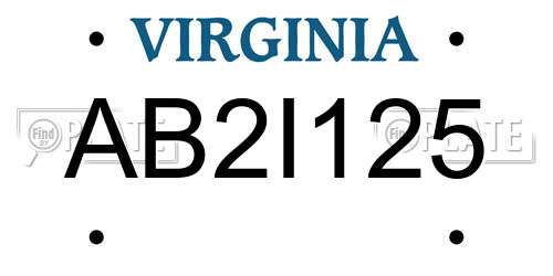 AB2I125 Virginia License Plate