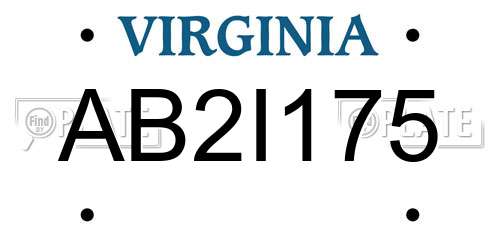 AB2I175 Virginia License Plate