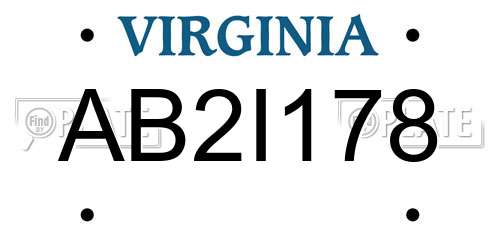 AB2I178 Virginia License Plate