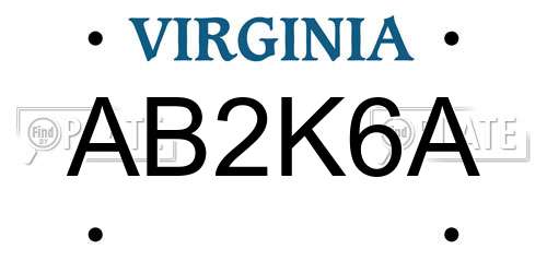 AB2K6A Virginia License Plate