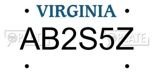 AB2S5Z Virginia License Plate