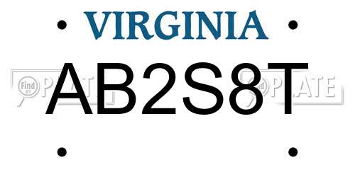 AB2S8T Virginia License Plate