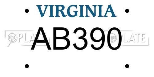 AB390 Virginia License Plate