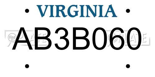 AB3B060 Virginia License Plate