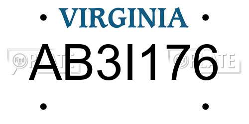 AB3I176 Virginia License Plate