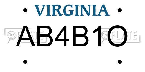 AB4B1O Virginia License Plate