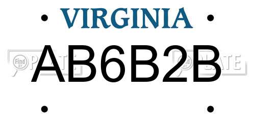 AB6B2B Virginia License Plate