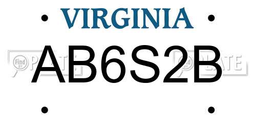 AB6S2B Virginia License Plate