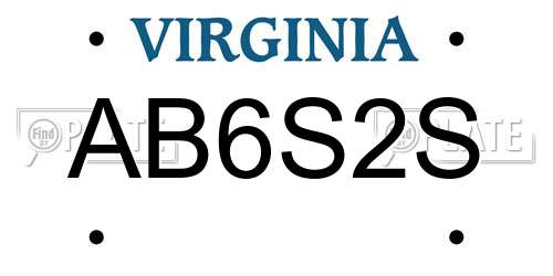 AB6S2S Virginia License Plate