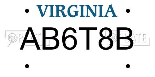 AB6T8B Virginia License Plate