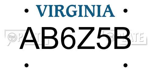 AB6Z5B Virginia License Plate
