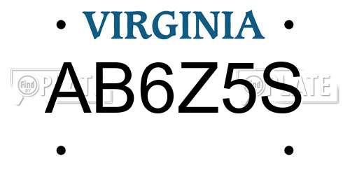 AB6Z5S Virginia License Plate