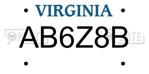 AB6Z8B Virginia License Plate