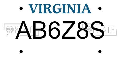 AB6Z8S Virginia License Plate
