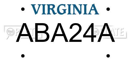 ABA24A Virginia License Plate