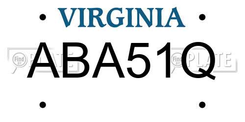 ABA51Q Virginia License Plate