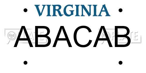ABACAB Virginia License Plate