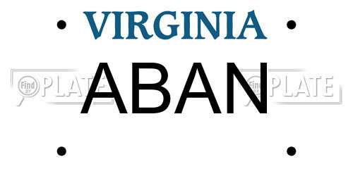 ABAN Virginia License Plate