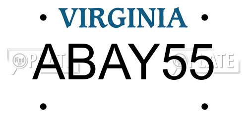 ABAY55 Virginia License Plate