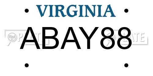 ABAY88 Virginia License Plate