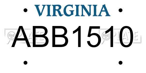 ABB1510 Virginia License Plate