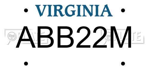 ABB22M Virginia License Plate
