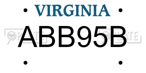 ABB95B Virginia License Plate