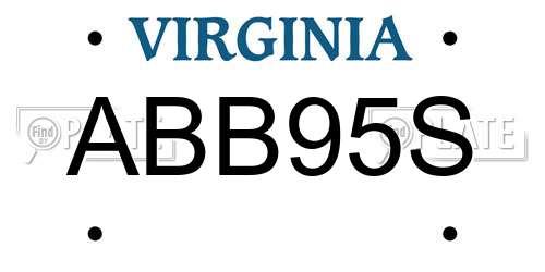 ABB95S Virginia License Plate