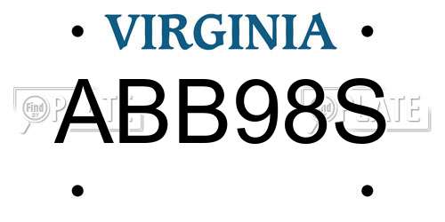 ABB98S Virginia License Plate