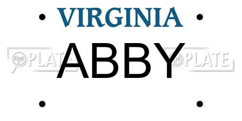 ABBY Virginia License Plate