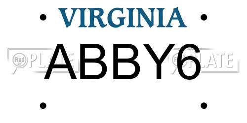 ABBY6 Virginia License Plate