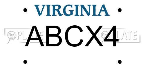 ABCX4 Virginia License Plate