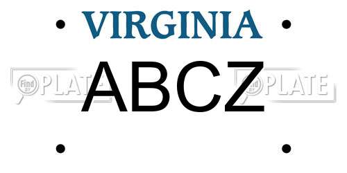 ABCZ Virginia License Plate