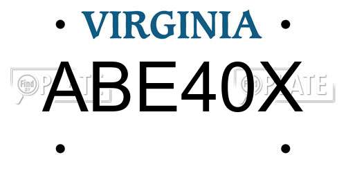 ABE40X Virginia License Plate