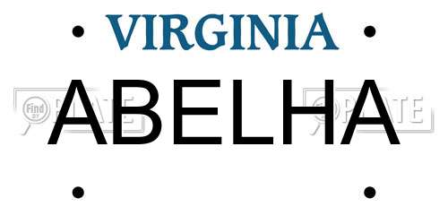 ABELHA Virginia License Plate
