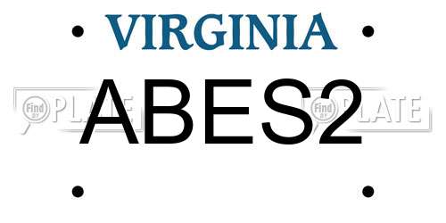 ABES2 Virginia License Plate