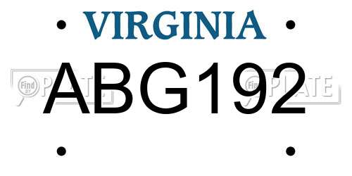 ABG192 Virginia License Plate