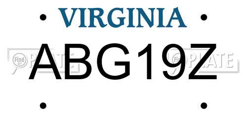 ABG19Z Virginia License Plate