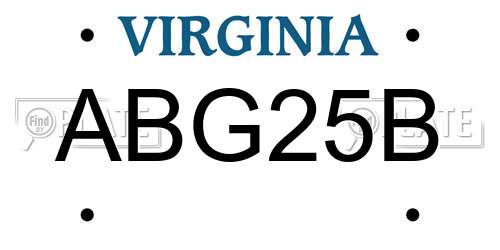 ABG25B Virginia License Plate