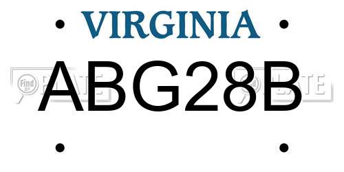 ABG28B Virginia License Plate