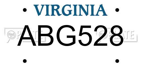ABG528 Virginia License Plate