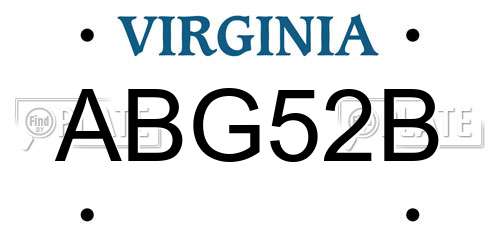 ABG52B Virginia License Plate