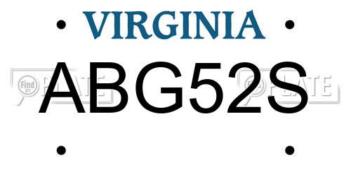 ABG52S Virginia License Plate