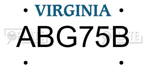 ABG75B Virginia License Plate